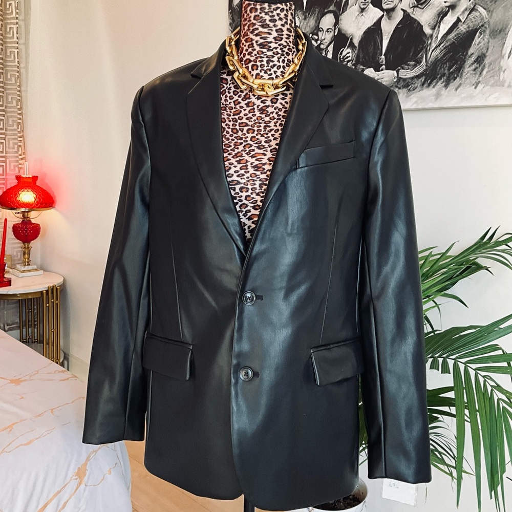 Leather Structured Blazer NWT - image 1